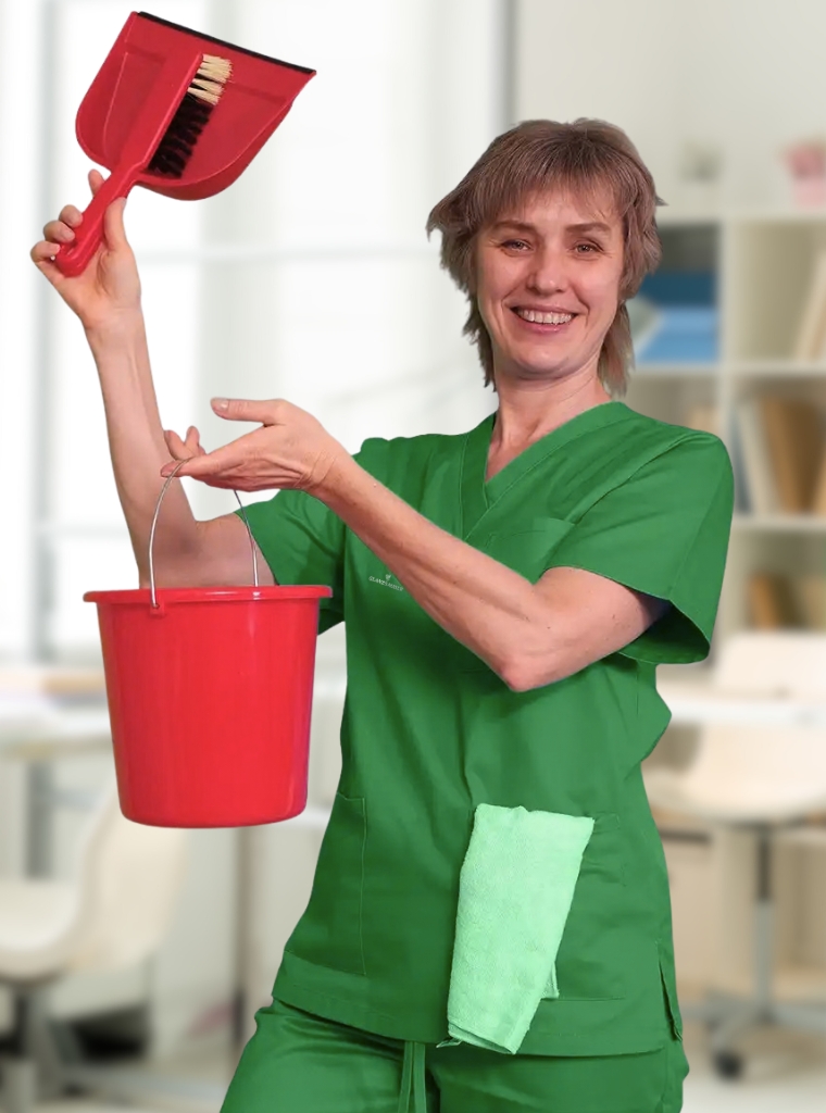 Eine Reinigungskraft der GlanzSauber Büroreinigung Bochum