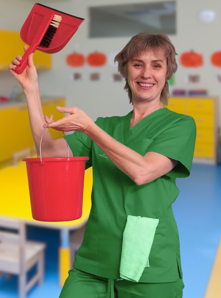 Eine Reinigungskraft der GlanzSauber Kitareinigung Bochum
